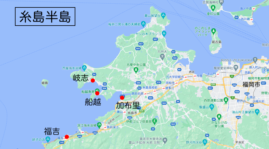 糸島半島の地図